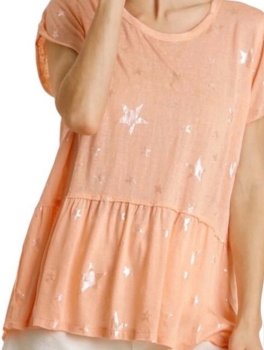 Umgee Peach Star Tee, NWT - Picture 2 of 4